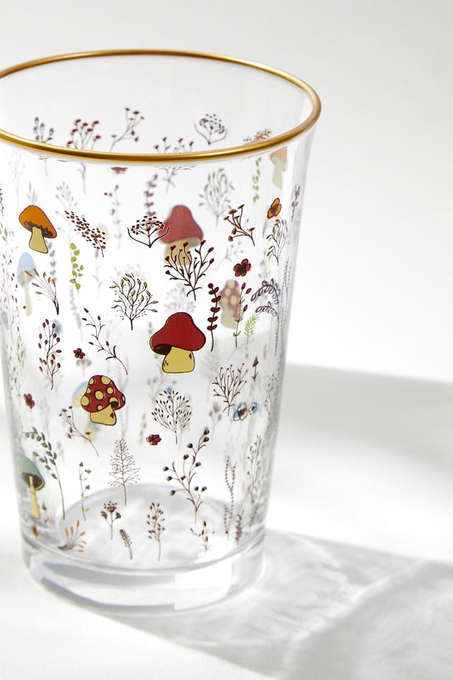 Wildflower Shroom Glass Tumbler | Urban Outfitters UK