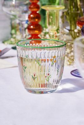 Floral Ribbed Tumbler