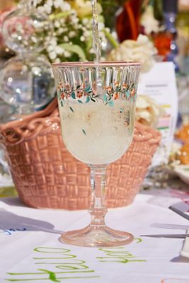 Copa de Vino Acanalada Floral