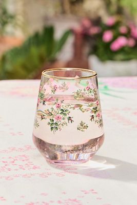 Lorna Floral Stemless Wine Glass