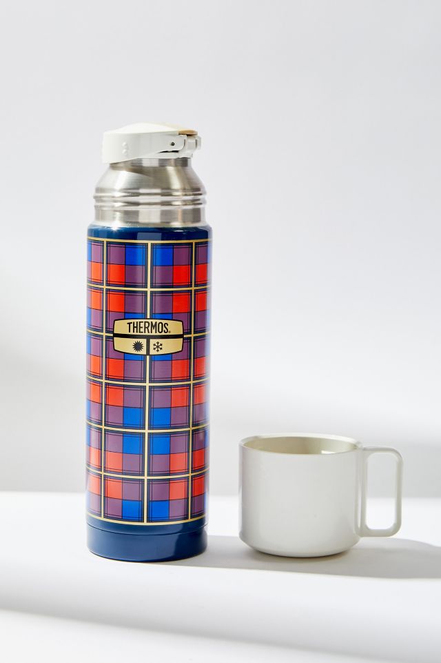 Thermos Orange Tartan The Revival Flask