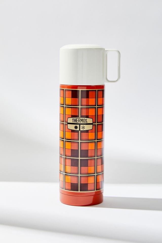 Thermos Blue Tartan The Revival Flask Urban Outfitters UK