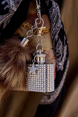 Mirror Hip Flask Keyring