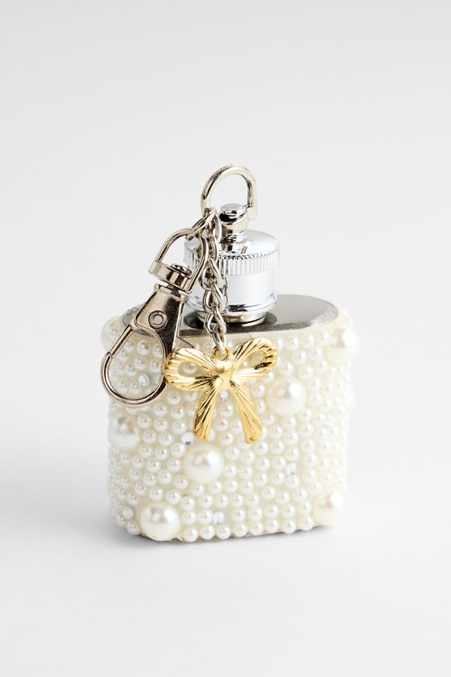 Pearl Hip Flask Keyring #2