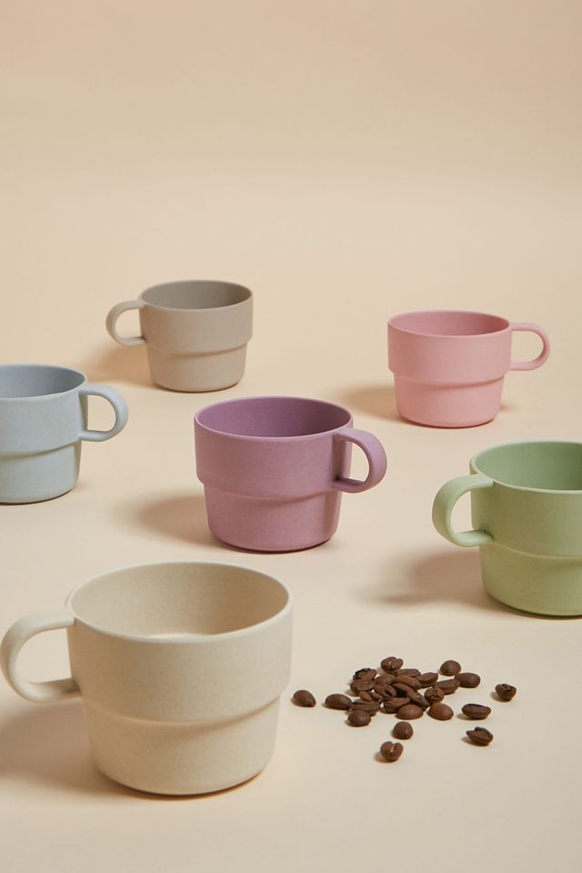 Zuperzozial Set of 6 Pastel Bamboo Stackable Mugs #1