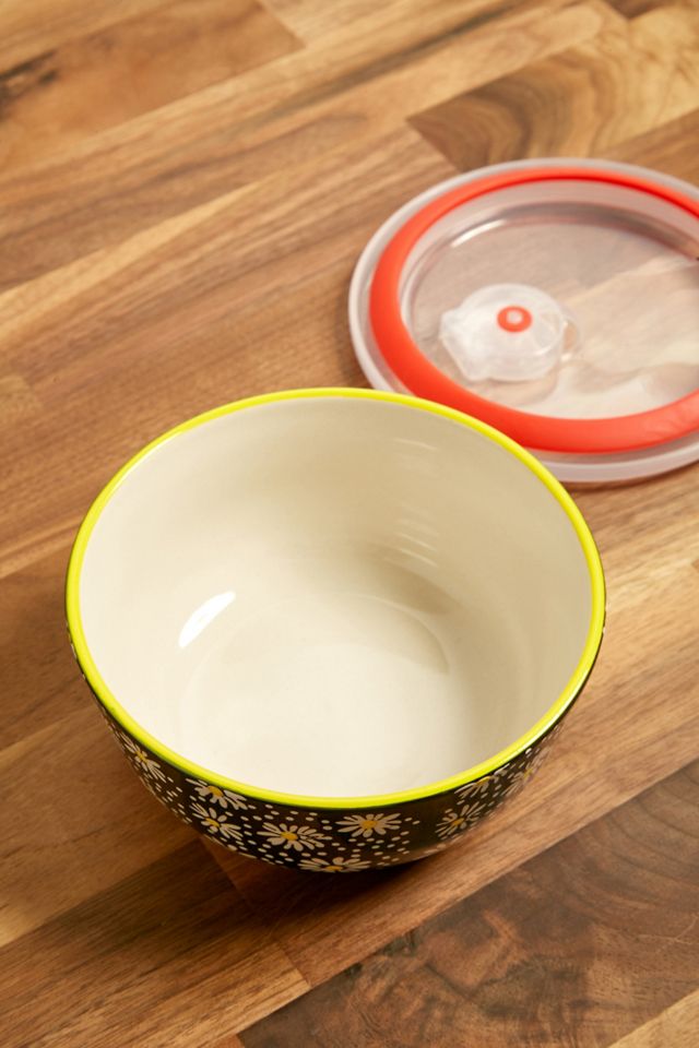 Bol en céramique avec couvercle motif pâquerettes #3