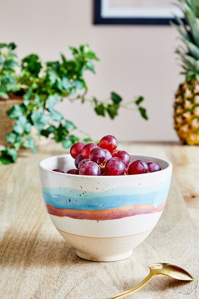 Soft Stripe Ceramic Bowl Urban Outfitters UK