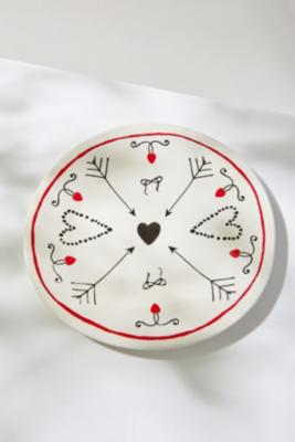 Whimsical Arrow Heart Plate - White ALL at Urban Outfitters