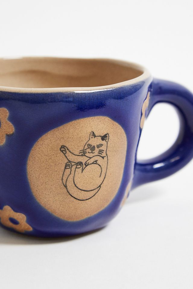 Sleeping Cat Peakaboo Ceramic Mug #3