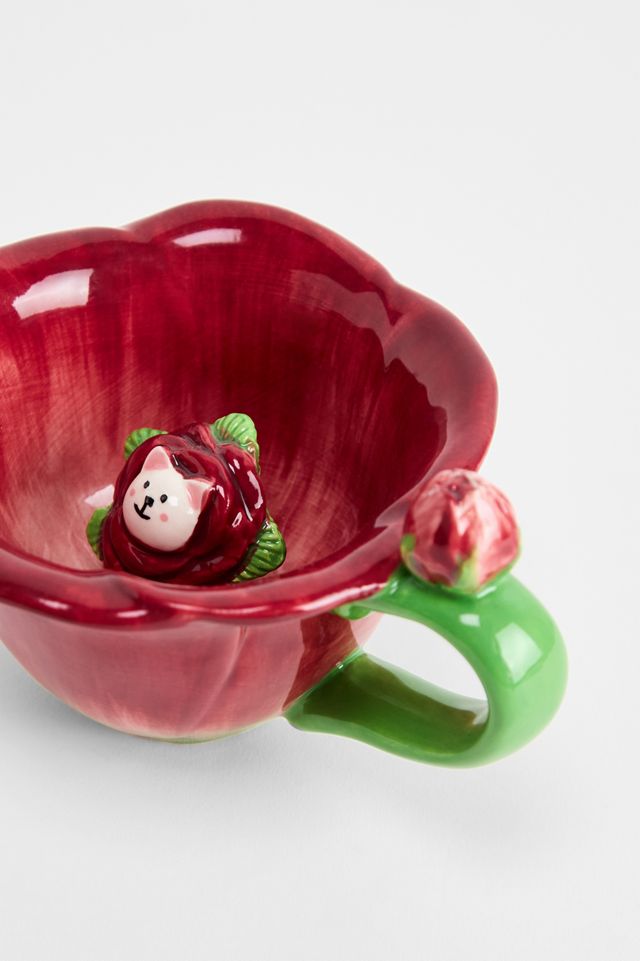 Taza Peekaboo de Gato con Flores #1