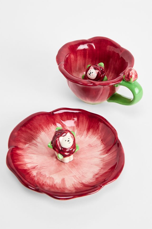 Taza Peekaboo de Gato con Flores #2