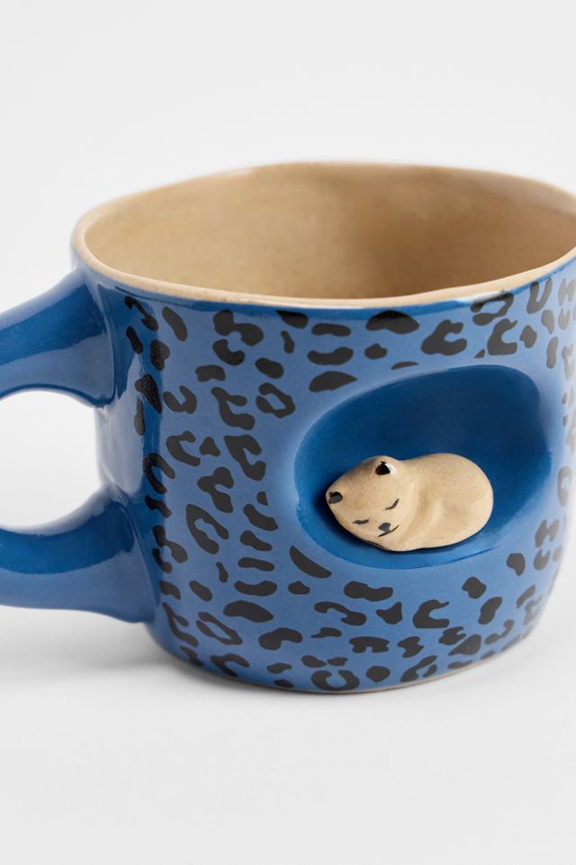 Sleeping Cat Leopard Print Mug #1