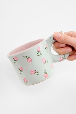 Blue Rosebud Mug