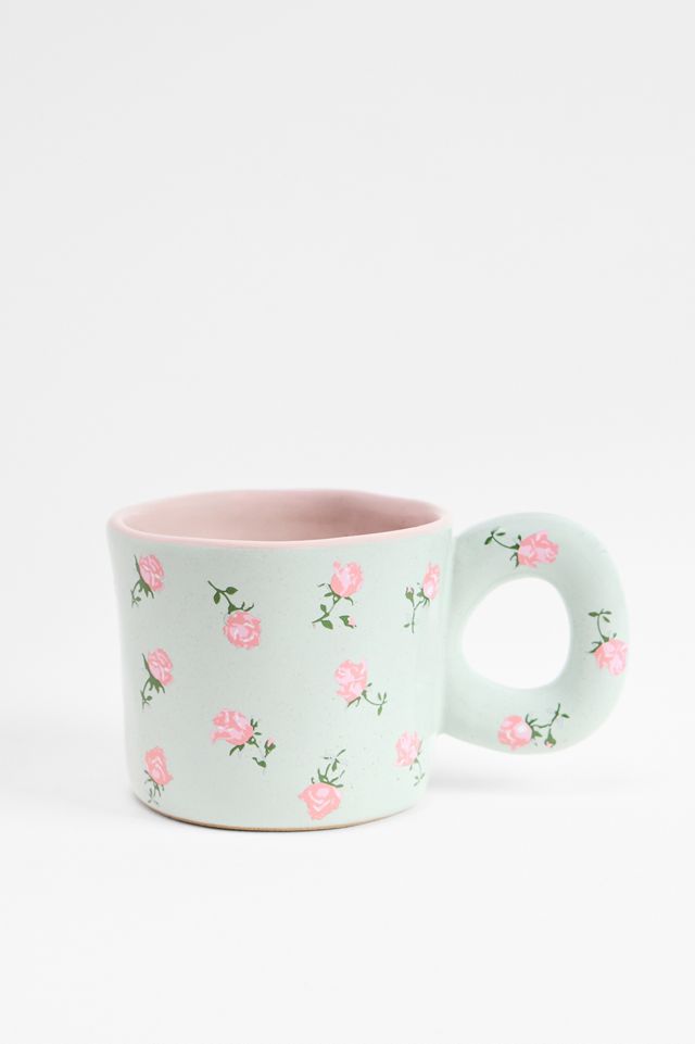 Blue Rosebud Mug #1