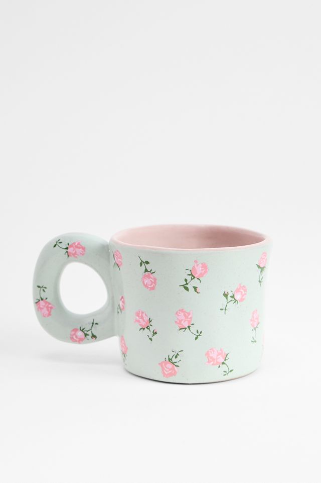 Blue Rosebud Mug #3