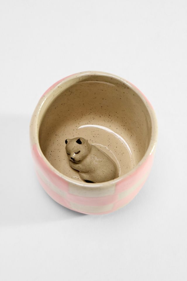 Mini Bicchiere Peekaboo con Gatto a Scacchi #2