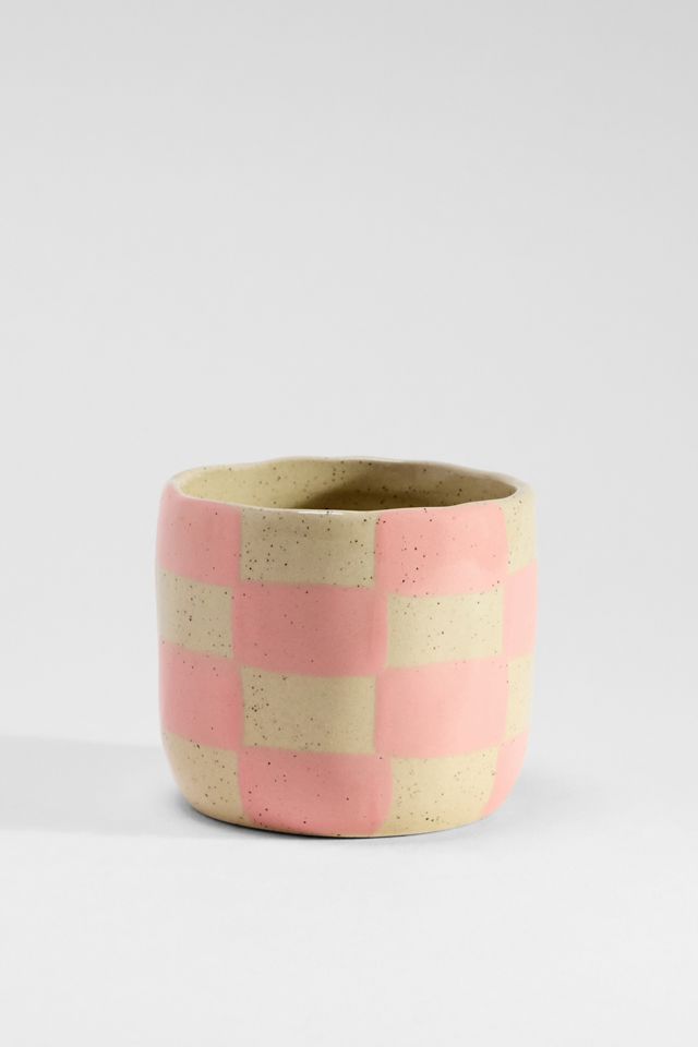Mini Bicchiere Peekaboo con Gatto a Scacchi #1