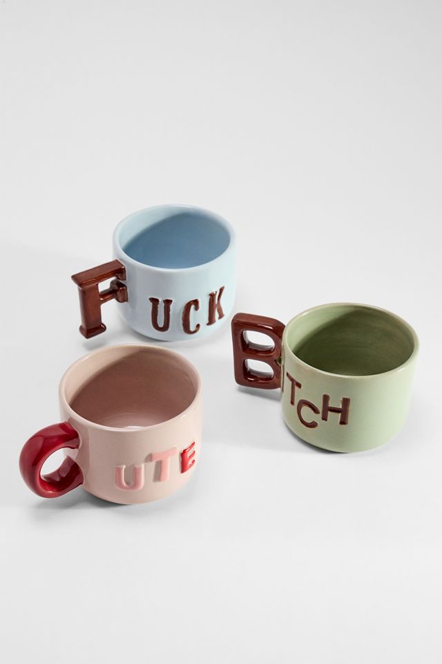 3D Pink Cute Alphabet Mug #2
