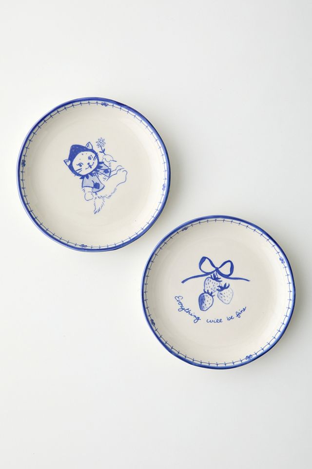 Delft Strawberry Cat Mini Plate #3