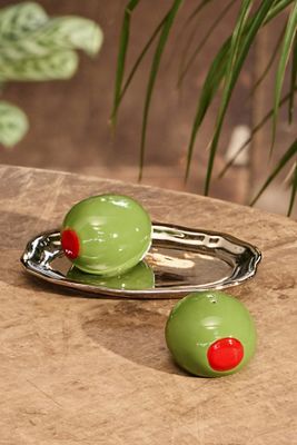 Olive Salt & Pepper Shakers