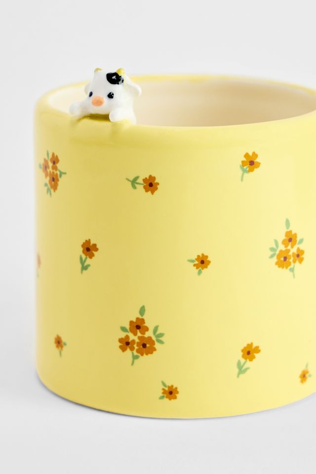 Tasse à motif floral micro vache #1
