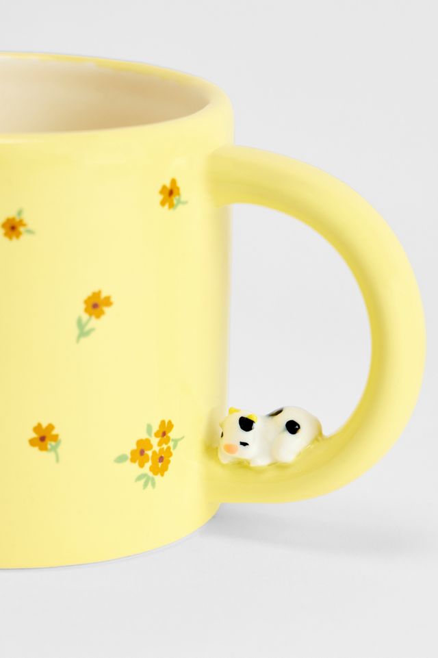 Tasse à motif floral micro vache #2