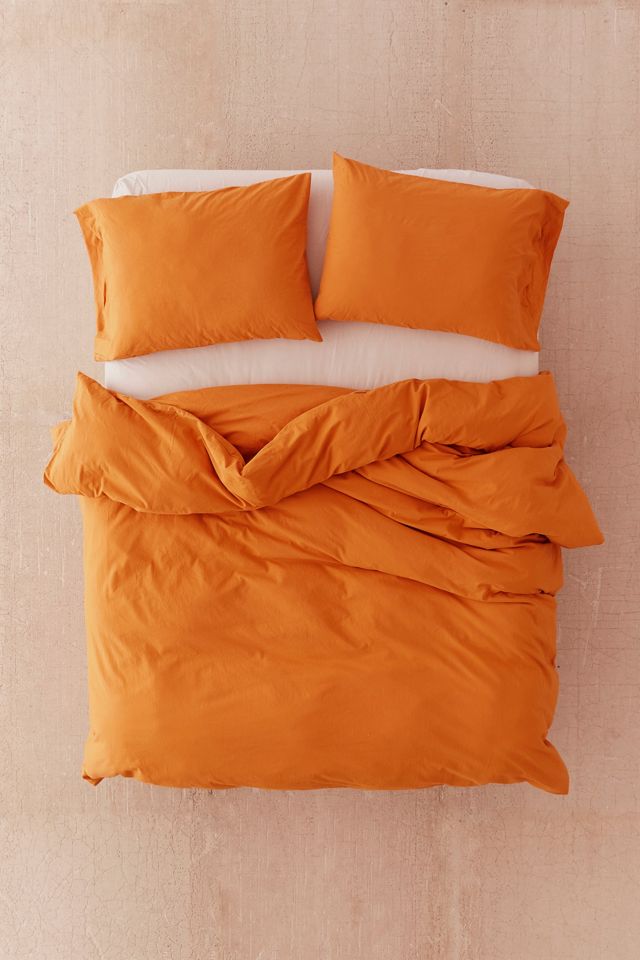 Washed Cotton Mustard Duvet Cover Snooze Set #1