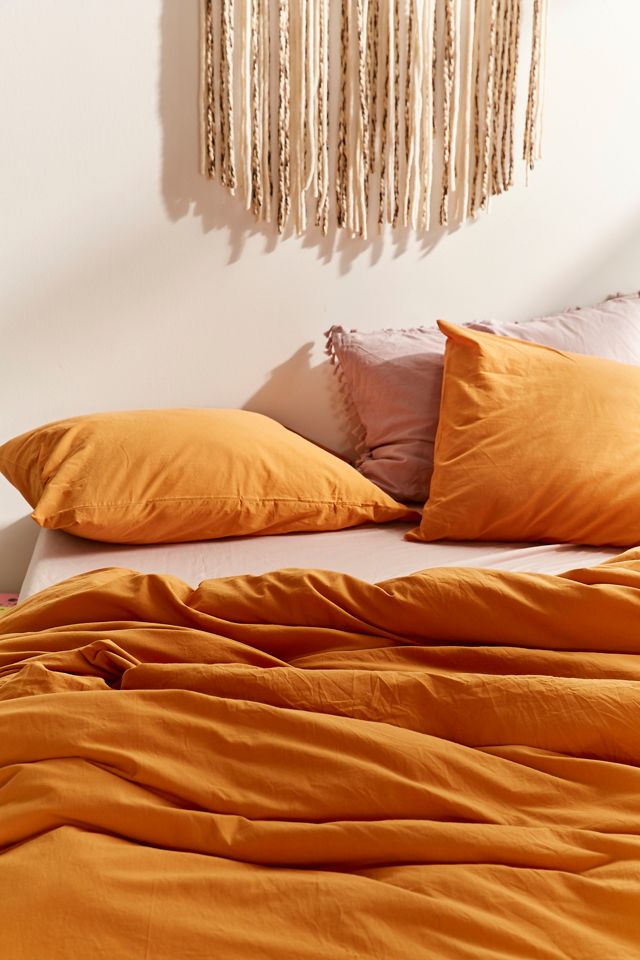 Washed Cotton Mustard Duvet Cover Snooze Set #2