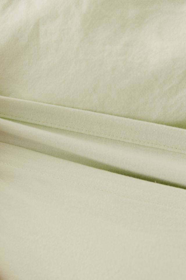 Housse de couette en coton lavé vert pâle #3