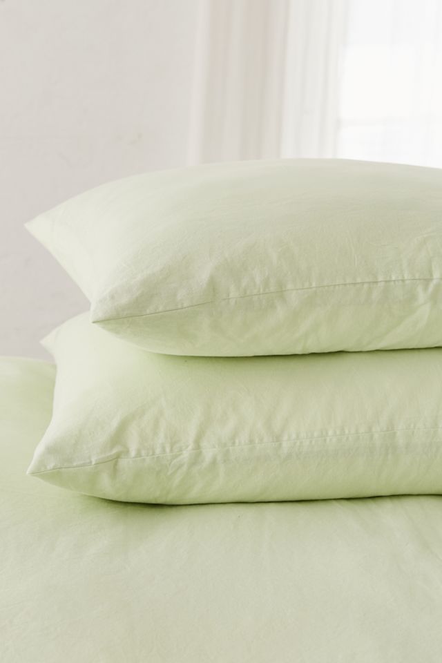 Housse de couette en coton lavé vert pâle #4