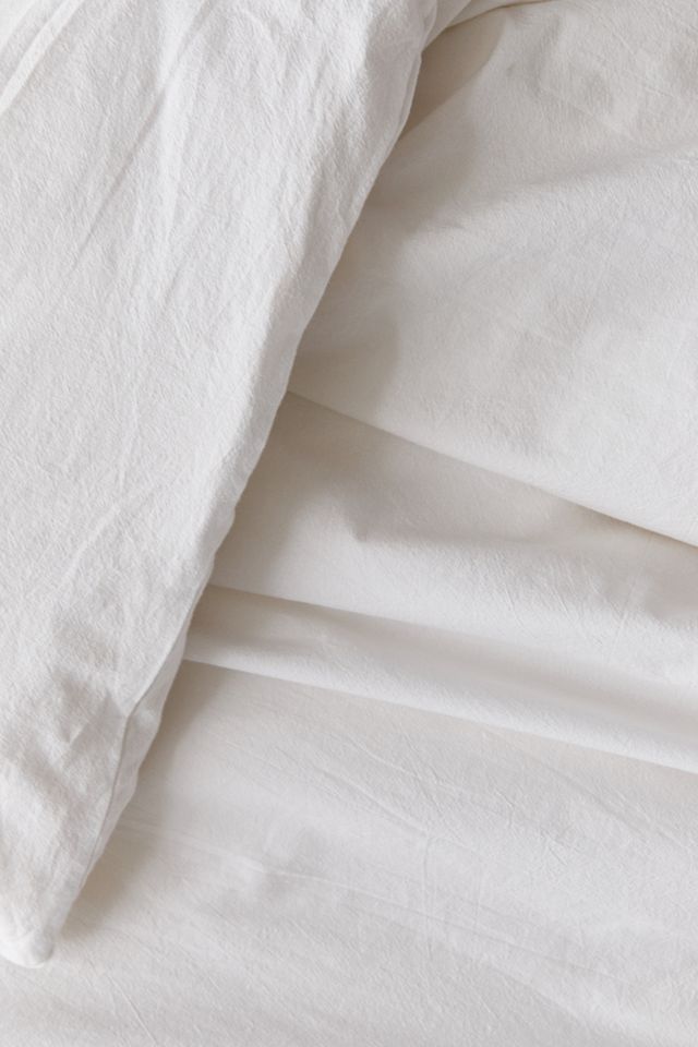 Washed Organic Cotton Ruffle Duvet Cover Set With Reusable Fabric Bag #4