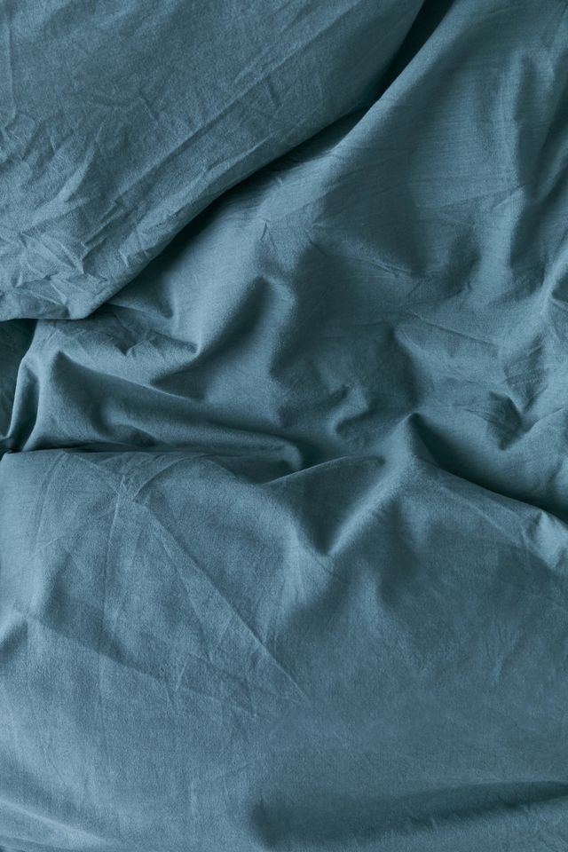 Turquoise Washed Cotton Duvet Cover With Reusable Fabric Bag #3