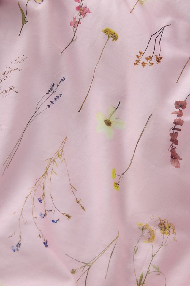 Florence Pink Pressed Flowers Duvet Set #4