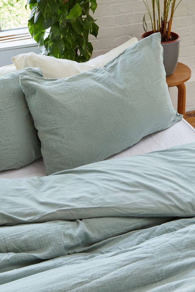 Set Copripiumino Blu Lavato Stropicciato #2