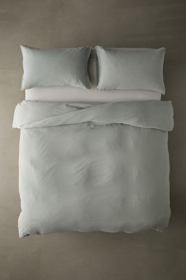 Set Copripiumino Blu Lavato Stropicciato #6