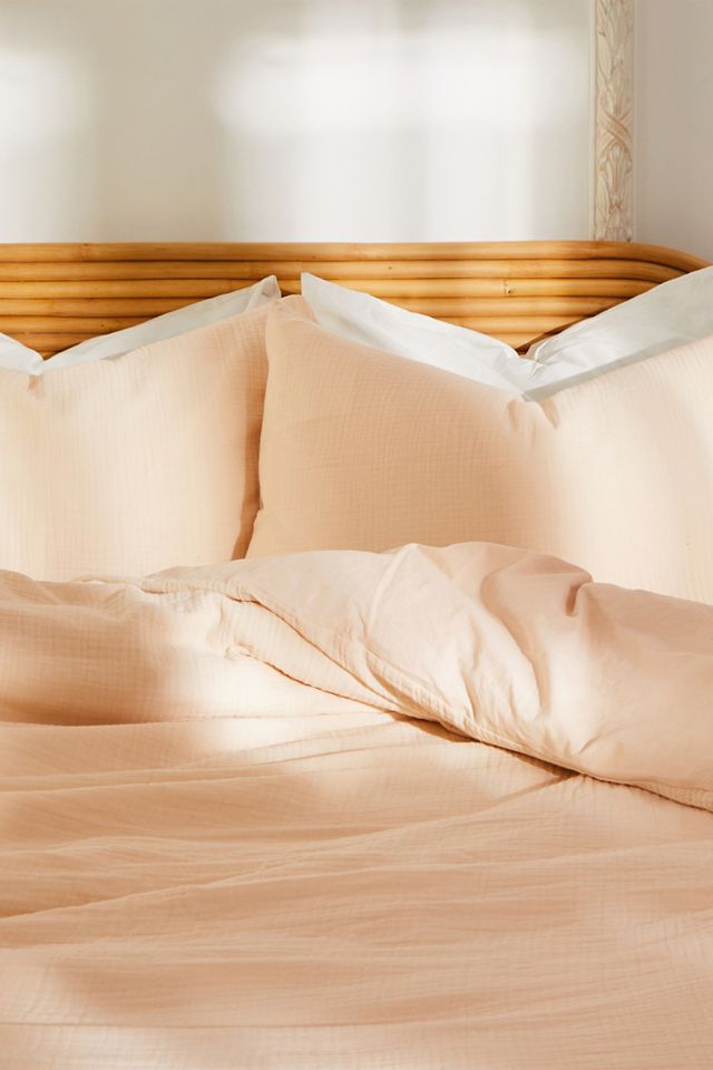 Soft Blush Crinkle Duvet Set  #4