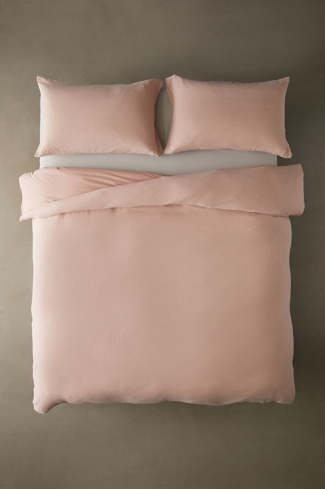 Soft Blush Crinkle Duvet Set  #6