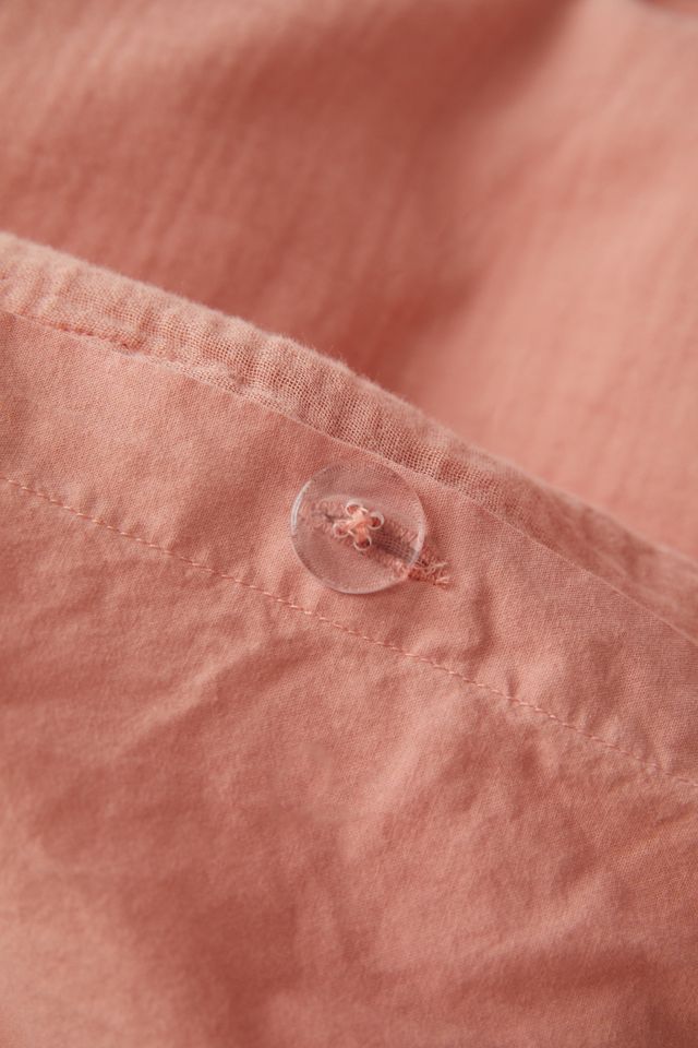 Washed Coral Crinkle Duvet Set  #6