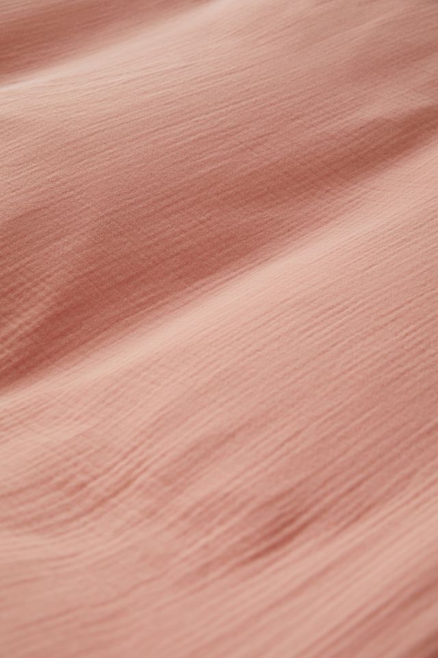 Washed Coral Crinkle Duvet Set  #7