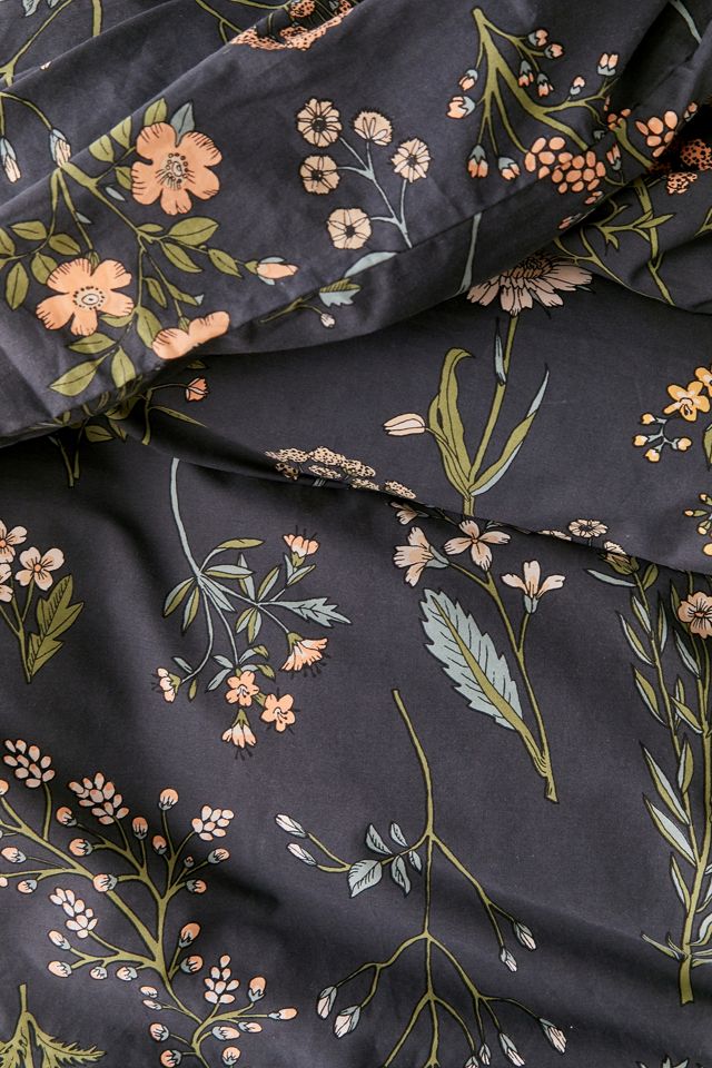 Myla Black Floral Duvet Set #2