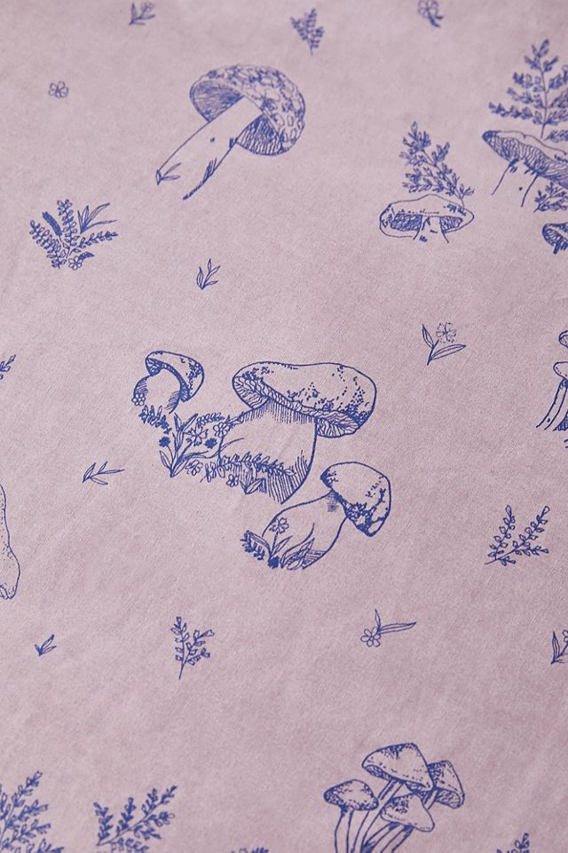 Bettbezugset mit Pilzmotiven in Blau #3