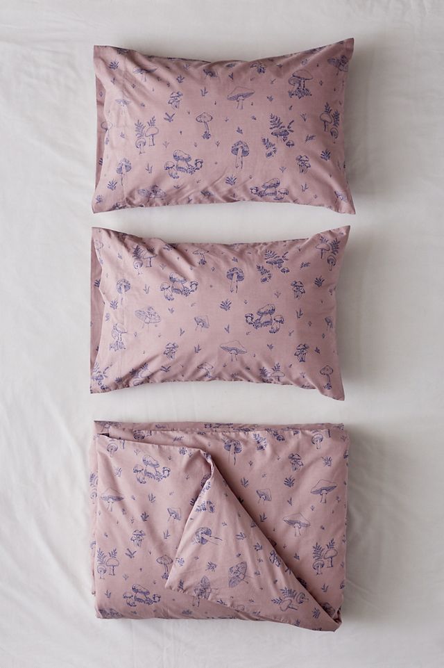 Bettbezugset mit Pilzmotiven in Blau #4