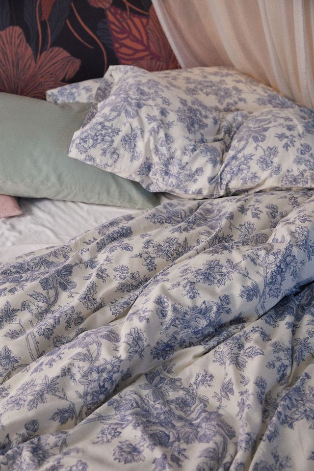 Blue Toile Duvet Set Urban Outfitters UK