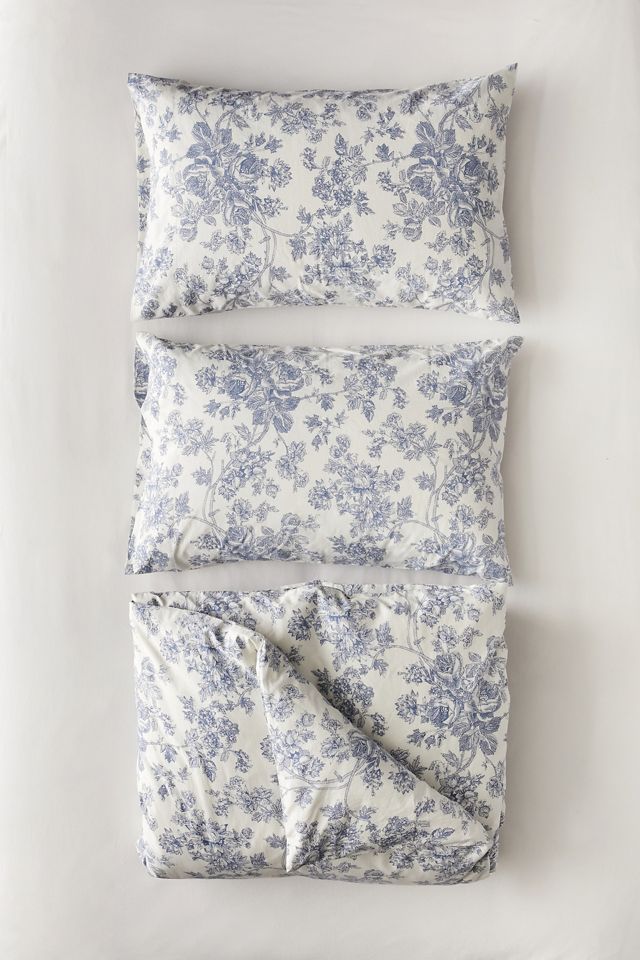 Blue Toile Duvet Set Urban Outfitters UK