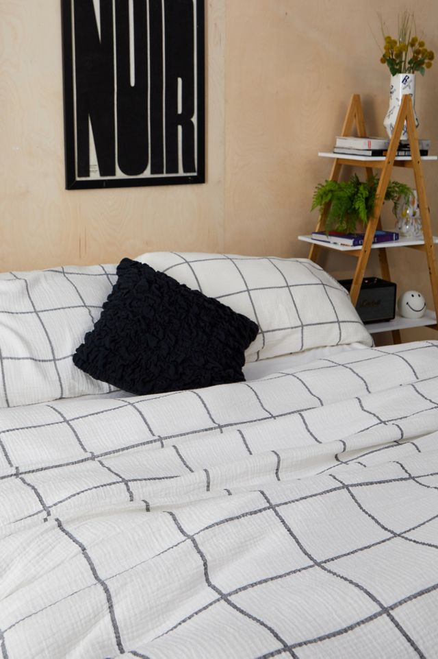 Distressed Check Cosy Crinkle Duvet Set #1