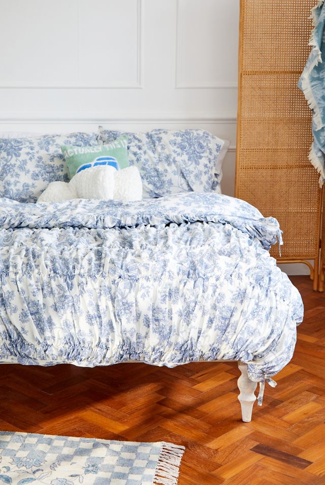 Blue Toile Cinched Duvet Set #1
