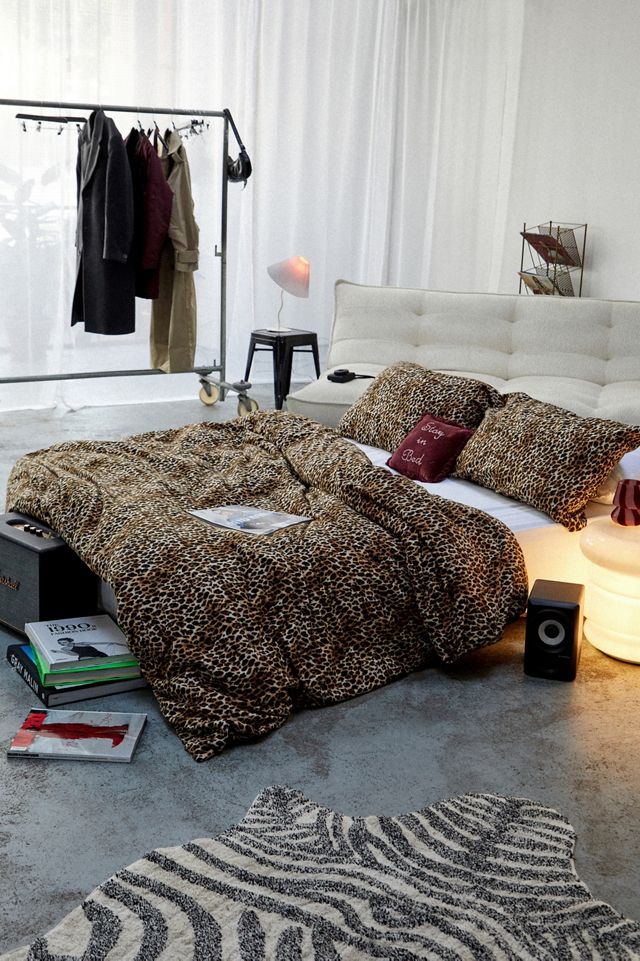 Leopard Print Cosy Flannel Duvet Set #2