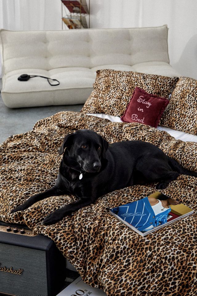 Leopard Print Cosy Flannel Duvet Set #3