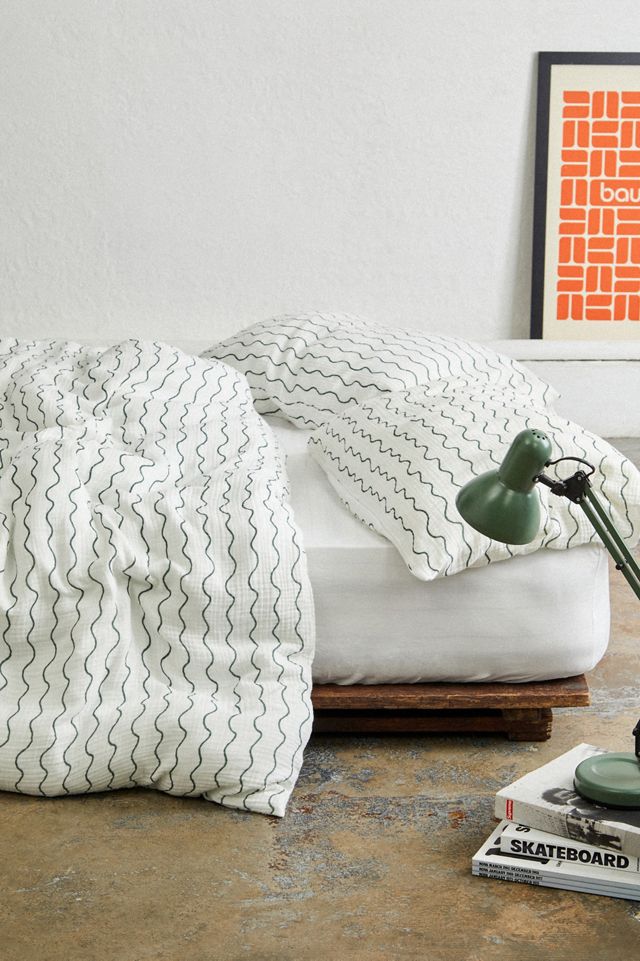 Wiggle Stripe Cosy Crinkle King Duvet Set #1