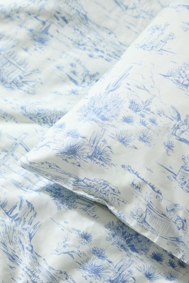 Blue Western Toile Duvet Set  #1